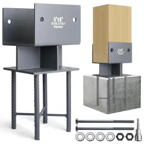 Pr008-ssn-6-4p Prinfort 4pack 6x6 Concrete Post Base Anchor Bracket Stainless Steel U-shape Wood Ba