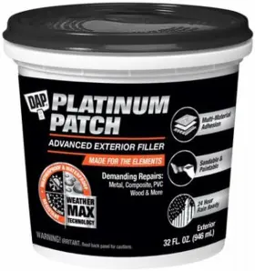 7079818787 Products Inc Platinum Patch Ready To Use White Exterior Filler 32 Oz