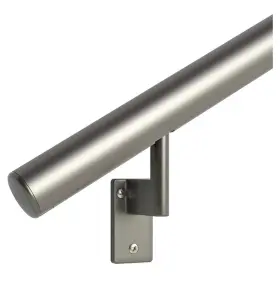 Promenaid 661824007103 1.5 Ft Flush Handrail Kit With Pivoting Wall Brackets End Caps 1.6 Inch Round