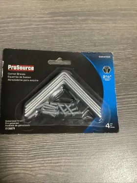 0145433 Prosource 4 Pack 3 Inch Galvanized Steel Corner Braces Brackets Nos
