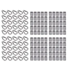 Pstgt224-us Proster 100pcs 1/8 Inch Wire Rope Aluminum Crimping Sleeve Crimps And 50pcs M3 3