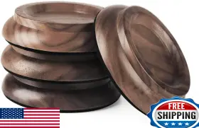 B089771q67 Punk Upright Piano Caster Cups - Black Walnut Wood Floor Protectors Set Of 4