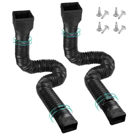 Mhtb003 Pxcayff 2 Pack Rain Gutter Downspout Extensions Flexible Extender Diverter