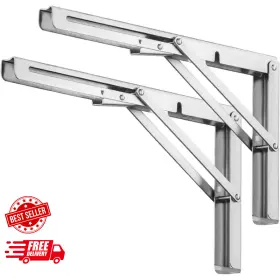 Pynsseu 705353367700 20 Inch Folding Shelf Brackets Heavy Duty Stainless Steel Collapsible For Garage