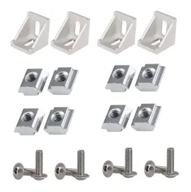 3030ahk-ap-4s Pzrt 3030 Series Aluminum Profile Connector Set 4pcs Corner Bracket 8pcs M6 T-slo