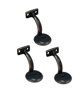 Hb01-003 Qcaa Heavy Duty Zinc Die Cast Handrail Bracket Aged Oil Rubbed Bronze 3 Pack Ma