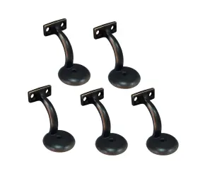 Hb01-005 Qcaa 5 Pack Heavy Duty Handrail Brackets Oil Rubbed Bronze Finish For Stair Rail