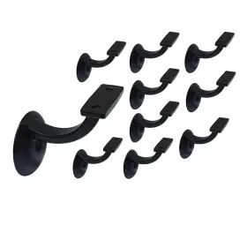 Hb03-005 Qcaa Heavy Duty Zinc Die Cast Handrail Bracket Matte Black 10 Pack Made In Taiwan