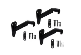 Hb05-003 Qcaa Heavy Duty Handrail Stair Brackets Zinc Die Cast Matte Black 3 Pack Made In T