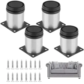 Gb10914-803 Qjaiune Adjustable Furniture Legs 3 Inch / 80mm Sofa Set Of 4 2 Dia Round