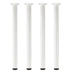 B07wg1cy24 Qlly 30 Inch Adjustable Tall White Metal Desk Table Legs Furniture Set Of 4