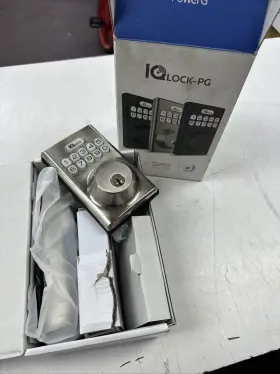 Qolsys 290109986142 Iq Lock-pg Push Button Deadbolt Satin Nickel Lock-pgk-sn