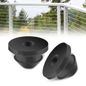 Devalley405 Qrooviiy 300 Pack Rubber Cable Railing Grommets For 1/8 Inch 5/32 3/16 Cables Wood/m