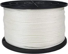 Quality Nylon Rope 705353563669 1/8 Inch White Dacron Polyester - 500 Foot Spool Solid Braid Industrial