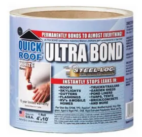 Ubw410 Quick Roof Ultra Bond Repair Self-adhesive White 4- Inch X 10-ft. -