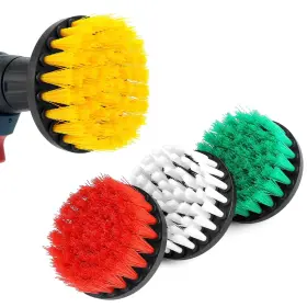 Qs31901 Qwork 4-piece 4 Inch Drill Brush Attachment Set For Bathroom Surfaces - Tub