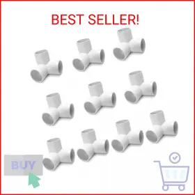 Qwork Wd3978 3 Way 3/4 Inch Tee Pvc Fitting Elbow 10pack Connector Furniture G