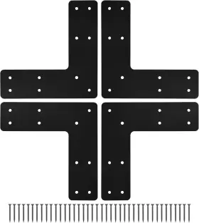 Qxgs 445019338301 10x10 L Post Bracket 4pcs Flat Mending Plate For Wood 4x4 6x6 Lumber Black P Qxgs 445019338301 10x10 L Post Bracket 4pcs Flat Mending Plate For Wood 4x4 6x6 Lumber Black P