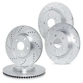 Wgpn2-76023 R1 Concepts Front Rear Brake Rotor Kit Rotors Disc Drilled And