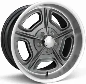 32-580245gm Race Star - 32 Mirage 15x8 5x4.75bc 4.50bs Metallic Gray With Machined Lip