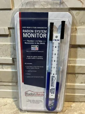 50020 Radonaway Radon System Monitor Easy-to-read U-tube Manometer With Tubing And 2 Self-tap Screws