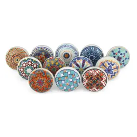 Ckb001-p12 Rasiya Art Cabinet Knobs For Dresser D 1.7 X L 2.5 Inches Assorted Mandala