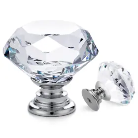 Radosz30ys3 Ravinte 3 Pack Crystal Drawer Knobs - Glass Cabinet Diamond Silver