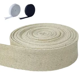 Twt1001 Rawmat Twill Tape For Sewing 100% Cotton Webbing 3/4 Inch 5 Yard Roll Herringbone Ri