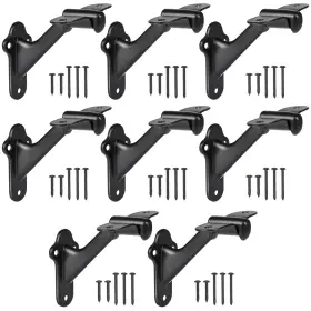 D-146-b8 Realplus Handrail Bracket 3 Inch Staircase Brackets For Railing With Screws Black Pack Of 8