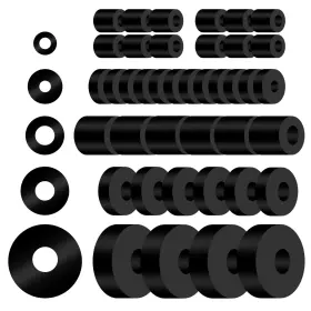 Fsw46 Redanha 40 Pcs Rubber Spacer 5 Sizes Black Non-slip Anti Vibration Isolation