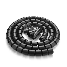 Reliancer 799649859147 10ft Cable Management Sleeve Cord Bundler 0.8 Inch Diameter With Zip Clip Zipper Wir