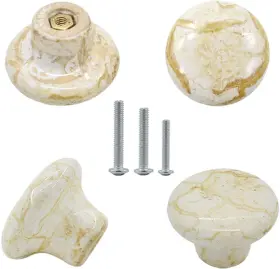 R-knobtc-10 Renashed 10 Pack 1.2 Inch Ceramic Knobs Door Handle Cabinet Drawer 32 Mm Gray