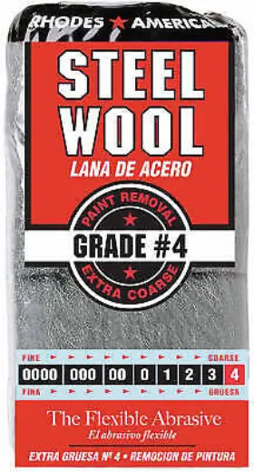 10121116 Rhodes American Steel Wool Pads #4 Extra-coarse 12-pk