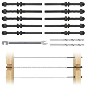 Hf009b Riayer 10 Pack T316 Stainless Steel Black Cable Railing Kit 1/8 Inch 4