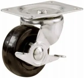 Richelieu 057507250957 12 Pack - Swivel Plate Caster Side Brake Rubber Wheel 3 Inch F25095