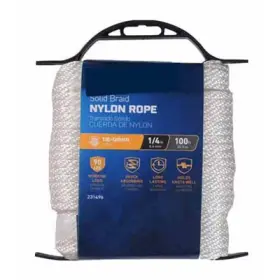 642201 Richelieu 6 Pack - Nylon Rope Smooth Braided White 1/4 Inch X 100 Ft
