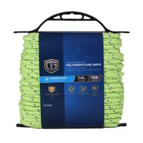 643521 Richelieu 6 Pack - Polypropylene Rope Reflective Lime 1/4 Inch X 100 Ft