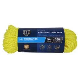 643681 Richelieu 6 Pack - Twisted Polypropylene Rope Yellow 1/4 Inch X 100 Ft
