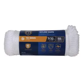644001 Richelieu Nylon Rope Smooth White 7/32 Inch X 50 Ft. -