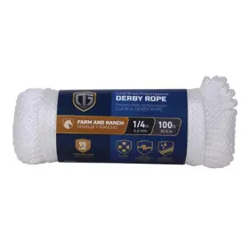 644331 Richelieu Polypropylene Rope Braided Smooth White 1/4 Inch X 100 Ft. -