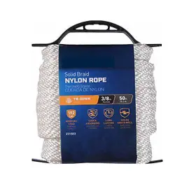 642211 Richelieu America Ltd. 3 Pack Nylon Rope Smooth Braided White 3/8- Inch X 50-ft