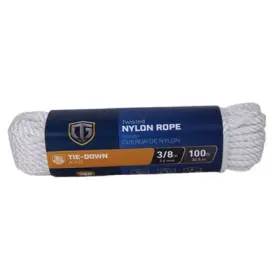 642271 Richelieu America Ltd. Nylon Rope Twisted White 3/8- Inch X 100-ft. -642271