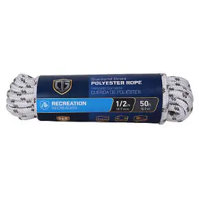 642811 Richelieu America Ltd. 2 Pack Polypropylene Rope Diamond Braid White/gray 1/2- Inch X 50-ft