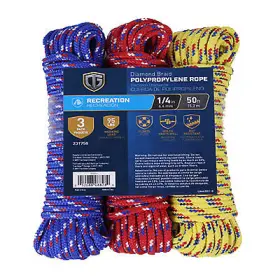 643551 Richelieu America Ltd. Braided Rope 1/4- Inch X 50-ft. 3-pk. -643551