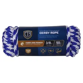 643761 Richelieu America Ltd. Polypropylene Derby Rope Braided Smooth Blue 3/8- Inch X 50-ft. -643761