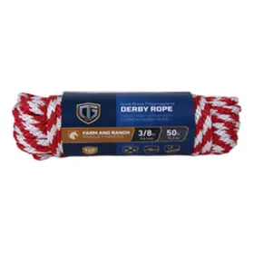 643771 Richelieu America Ltd. Polypropylene Derby Rope Braided Red/white 3/8- Inch X 50-ft. -643771