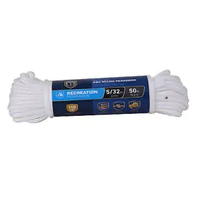 644271 Richelieu America Ltd. 6 Pack Paracord 550 Nylon Rope White 5/32- Inch X 50-ft