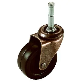 F24415tv Richelieu America Ltd Wheel Caster Black Soft Rubber With Copper Finish Wood Stem 2- Inch 2-pk. -f24415t