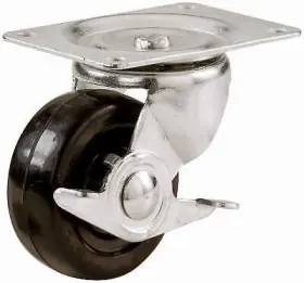 F25160 Richelieu America Ltd Rubber Wheel Swivel Plate Caster Side Brake 2-1/2- Inch -f25160