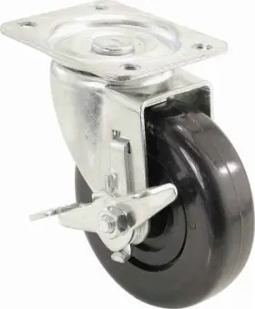 F25223 Richelieu America Ltd 6 Pack Swivel Plate Caster Side Brake Polypropylene Wheel 4- Inch